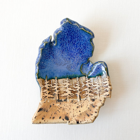 Michigan Mitten Spoon Rest/Soap Dish - Lake Blue