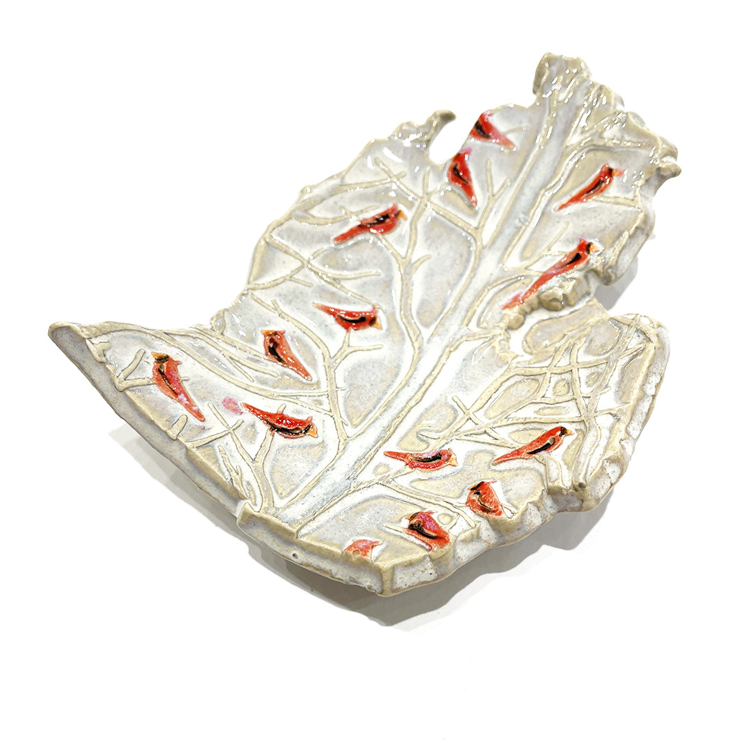 Michigan Mitten Cardinal Spoon Rest/Soap Dish by Jeanne DeHaan.