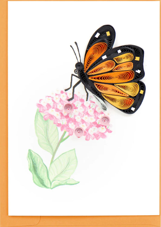 Quilled Monarch Milkweed Butterfly Gift Enclosure Mini Card