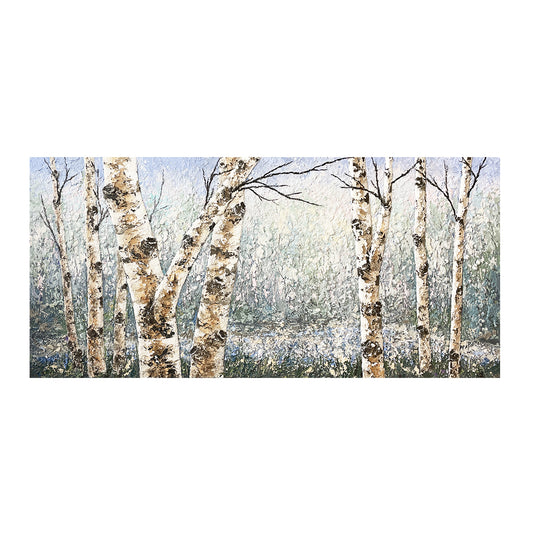 Morning Birch Acrylic Painting by Michigan artist Gerd Schmidt.