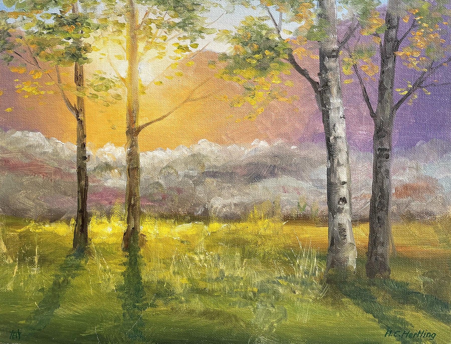 Mountain Sunrise - Oil Painting by Michigan artist Heiner Hertling.