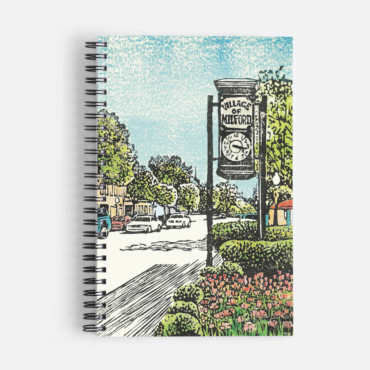 Notebook - Village of Milford design on cover by Natalia Wohletz of Peninsula Prints.