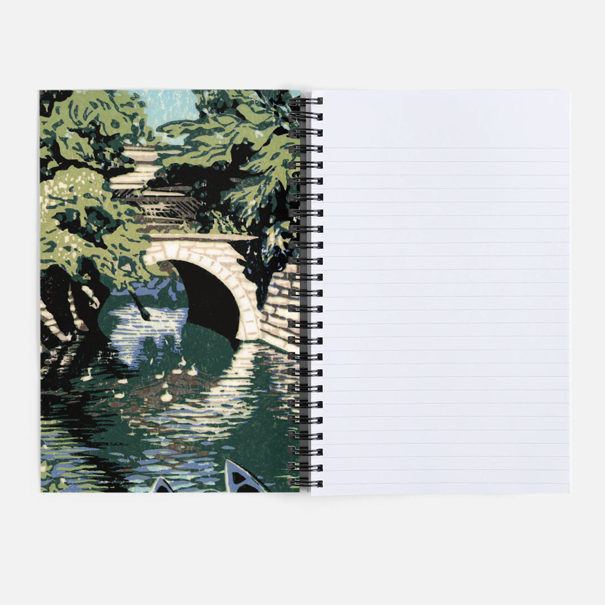 Journal/Notebook - Huron River Train Bridge design on the inside front cover by Natalia Wohletz of Peninsula Prints.