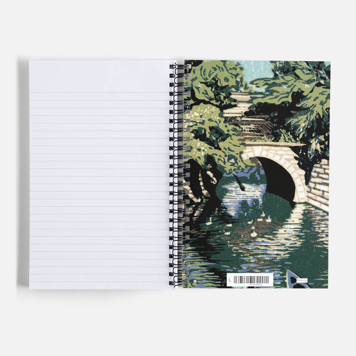 Journal/Notebook - Huron River Train Bridge design on the inside back cover by Natalia Wohletz of Peninsula Prints.