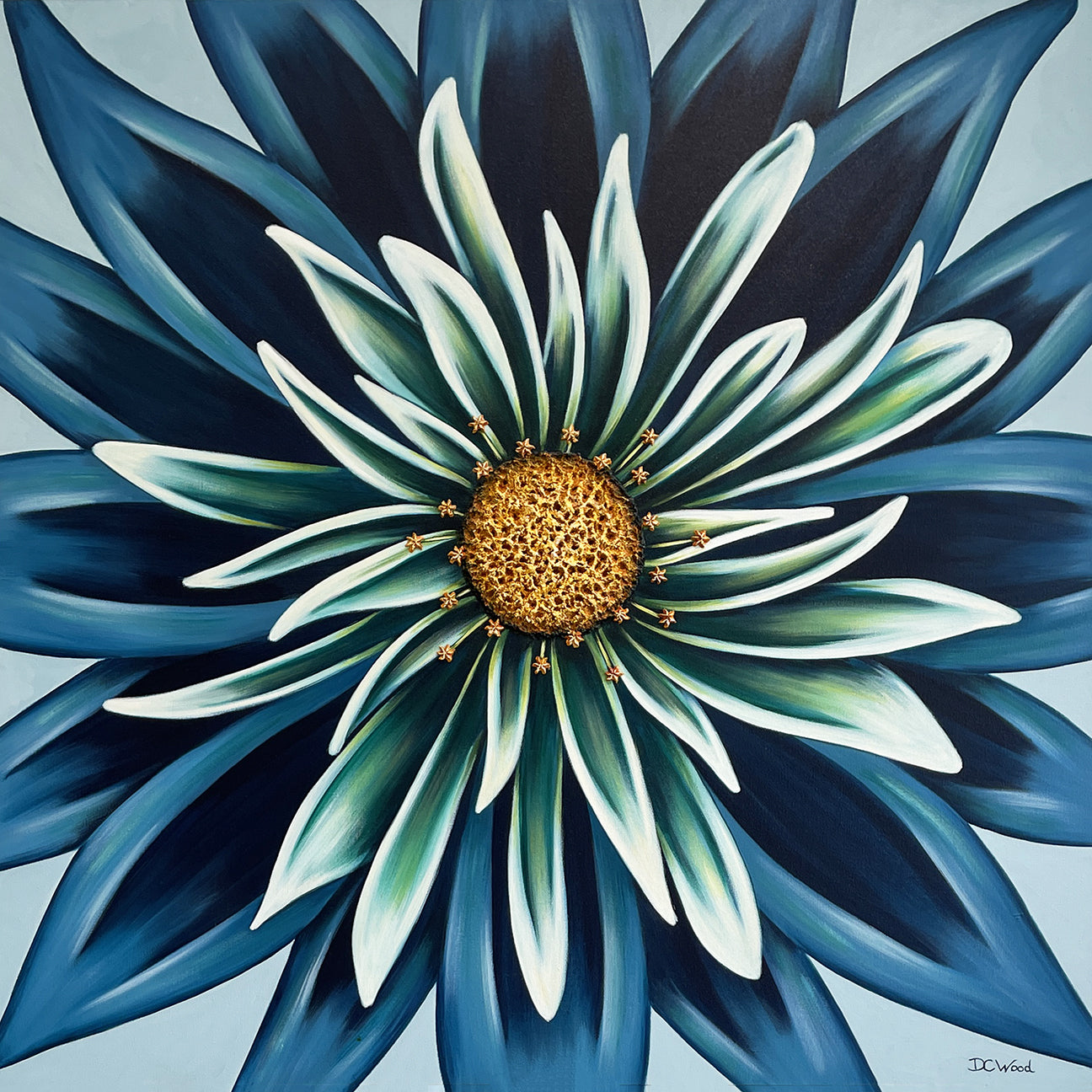 Ocean - Acrylic contemporary floral painting by Denise Cassidy.