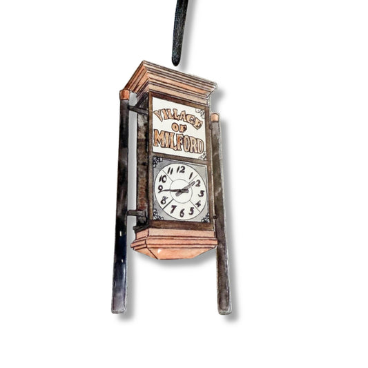 Ornament - Milford Clock Ornament by Abigail Leigh Designs.