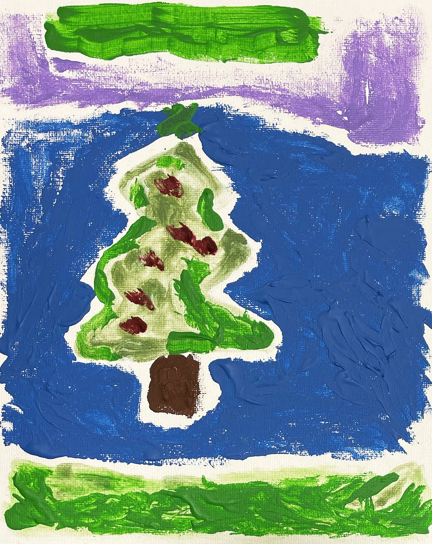 Unique Christmas tree artwork created by talented artists with special needs.  The artists are members of the Peacock Art Club at the Village Fine Art Association's Suzanne Haskew Art Center (SHAC) in Milford, Michigan. 