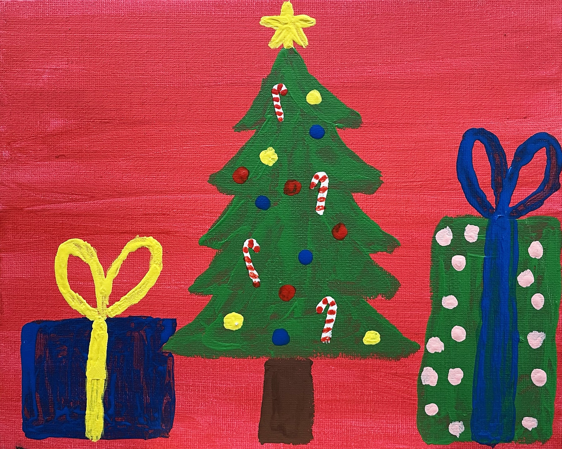 Unique Christmas tree artwork created by talented artists with special needs.  The artists are members of the Peacock Art Club at the Village Fine Art Association's Suzanne Haskew Art Center (SHAC) in Milford, Michigan. 