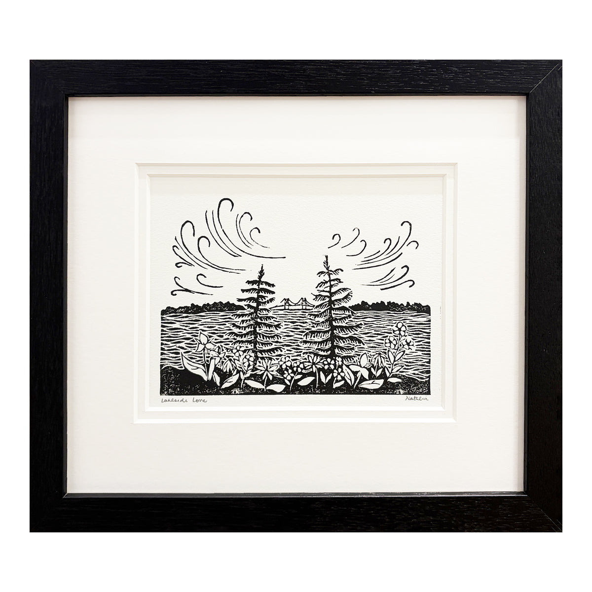 Lakeside Love Original Block Print