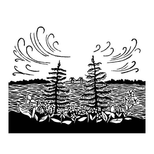 Lakeside Love Original Block Print