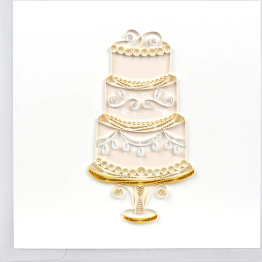 Quilled Elegant Wedding Cake Card