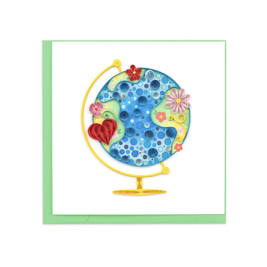 Quilled Floral Globe Greeting Card