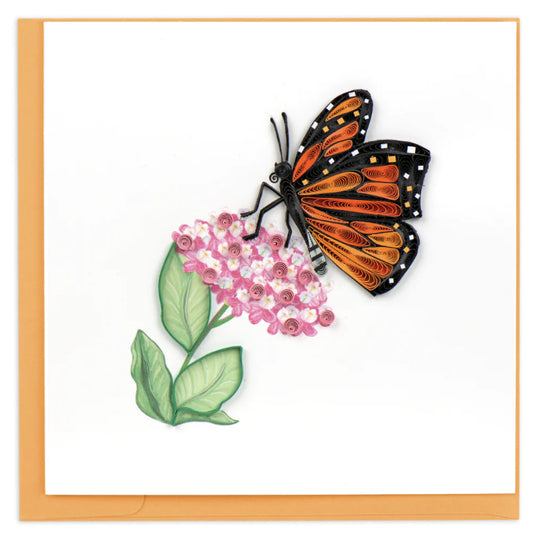 Quilled Monarch Milkweed Butterfly Greeting Card