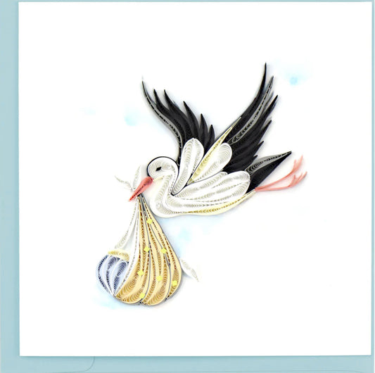 Quilled Special Delivery Stork Card