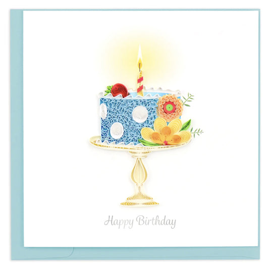 Quilled Whimsical Birthday Cake Greeting Card