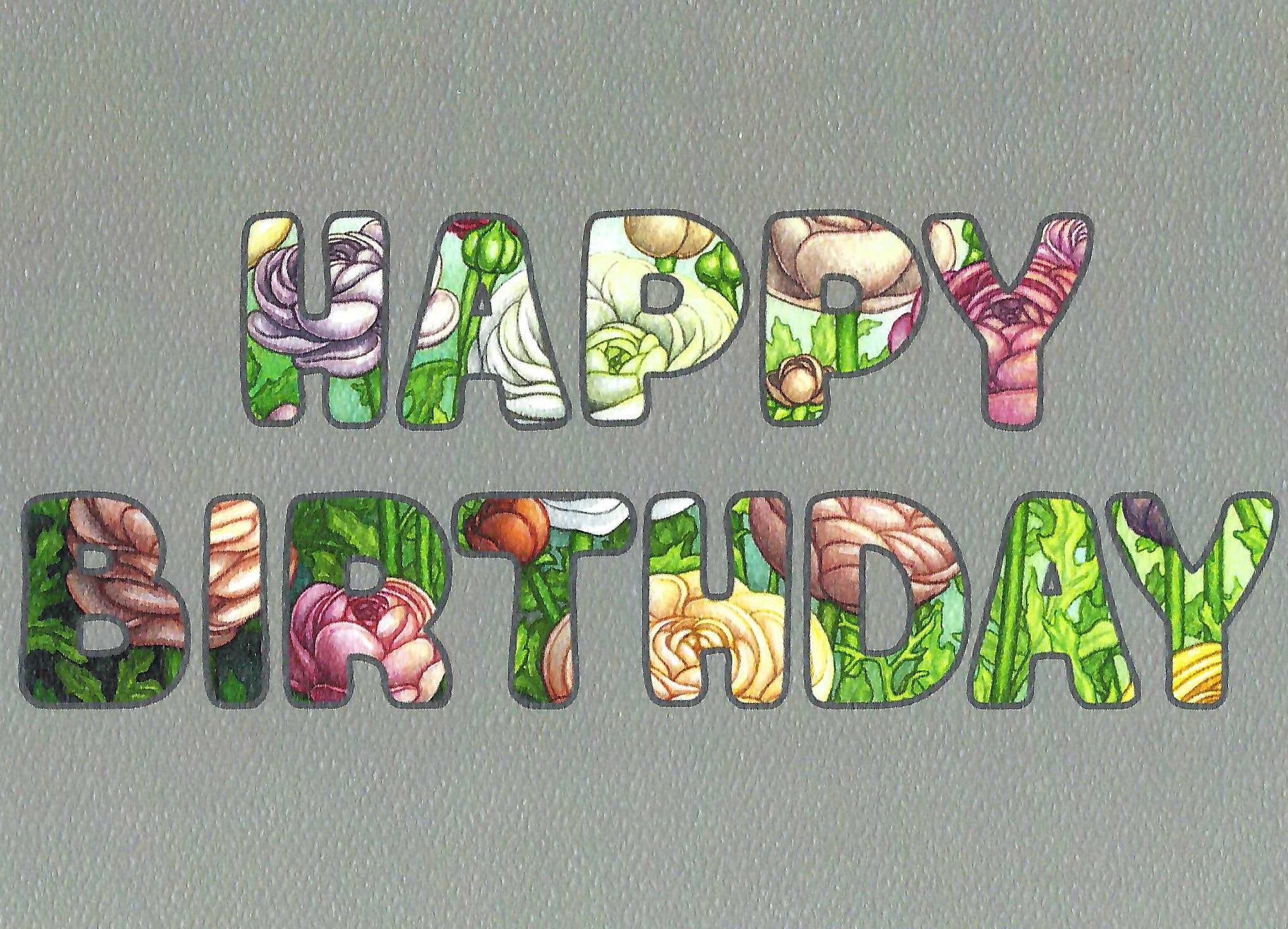 Ranunculus Happy Birthday Greeting Card – Main Street Art