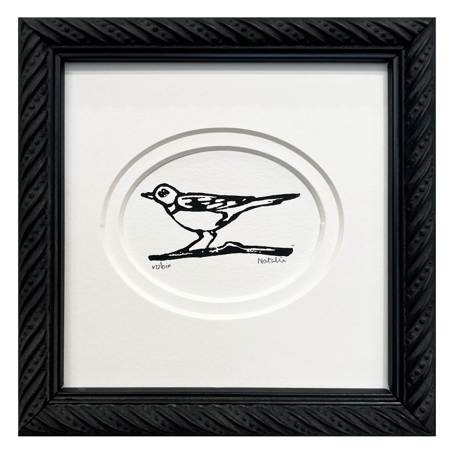 Mini Robin Original Block Print