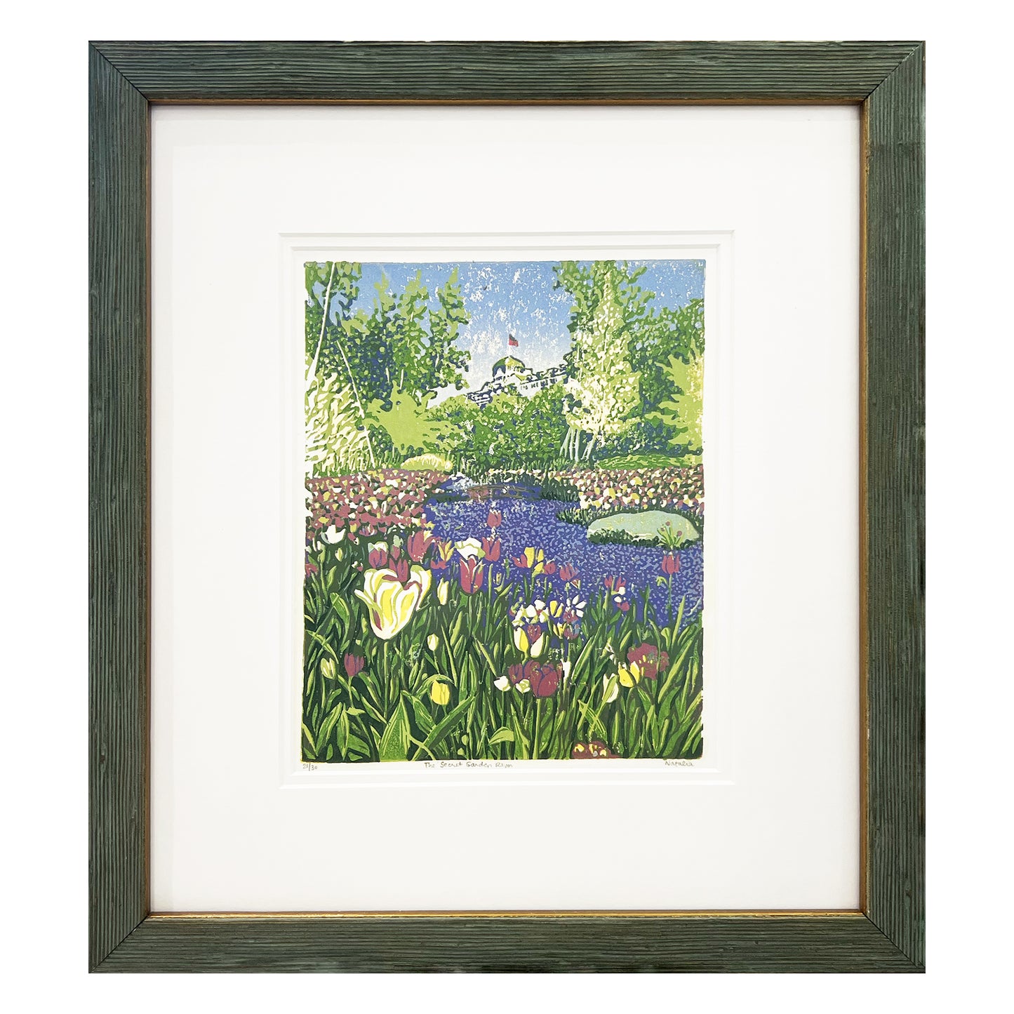 Secret Garden River Original Block Print