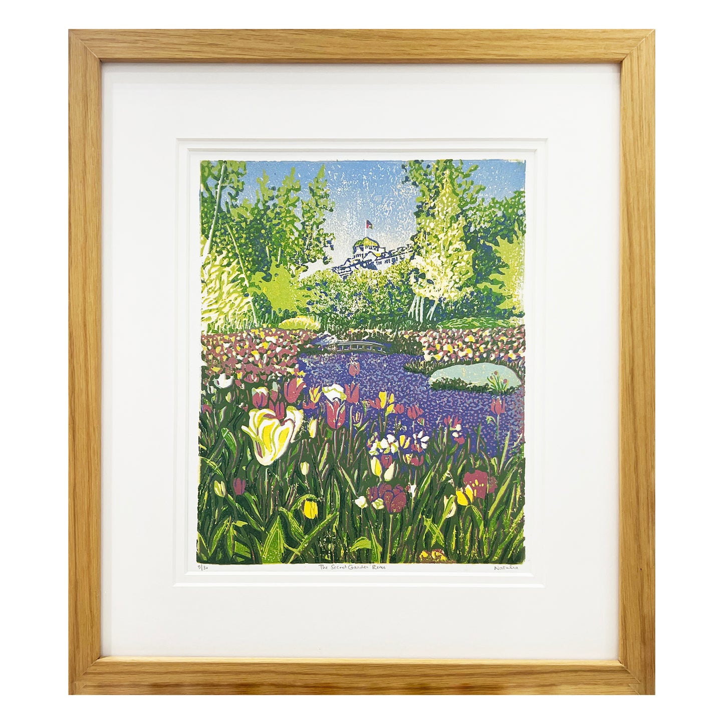 Secret Garden River Original Block Print