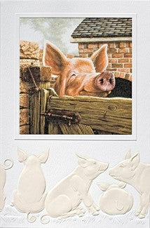 Smiling Pig Birthday Card