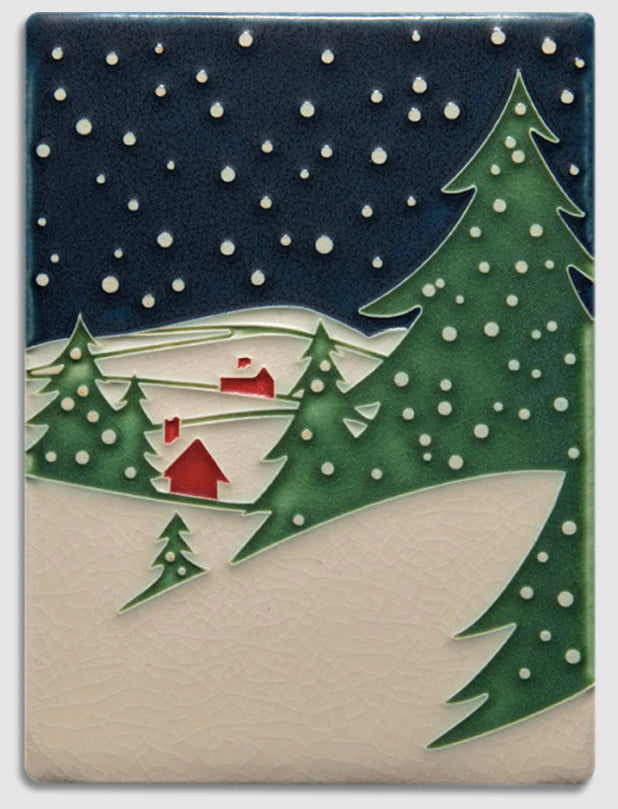 Snowy Night – 6x8 art tile