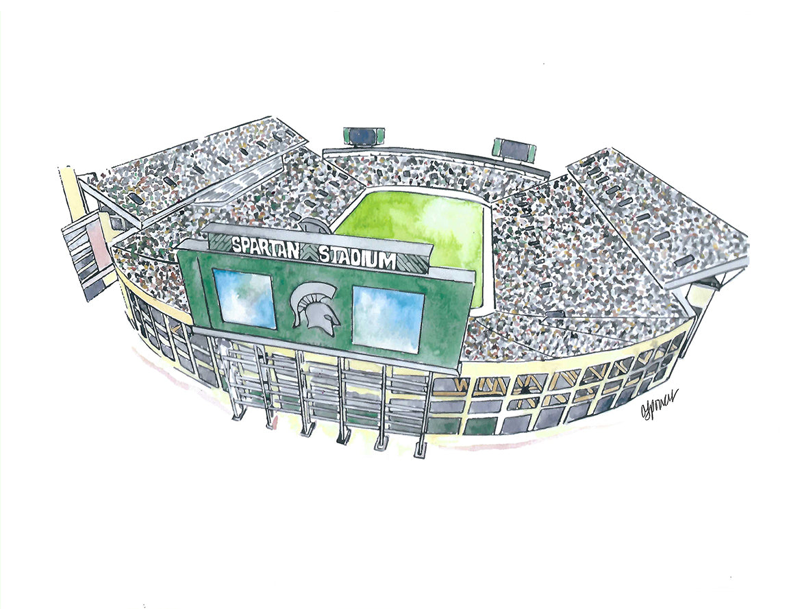 MSU Spartan Stadium - Fine Art Print by Abigail Leigh Designs
