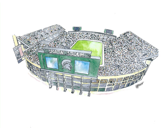MSU Spartan Stadium - Fine Art Print by Abigail Leigh Designs