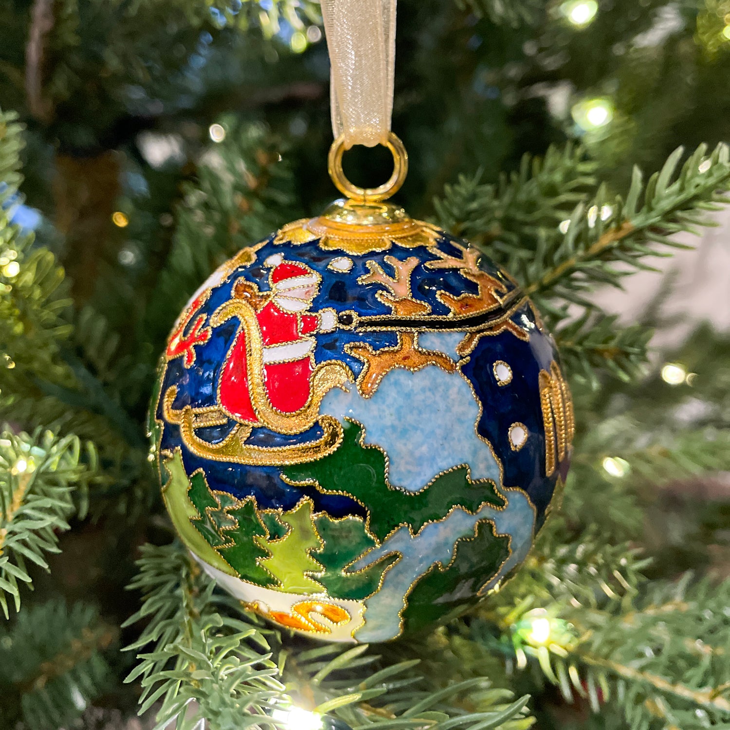 Michigan Cloisonné Ornament made exclusively for Main Street Art in 2025.