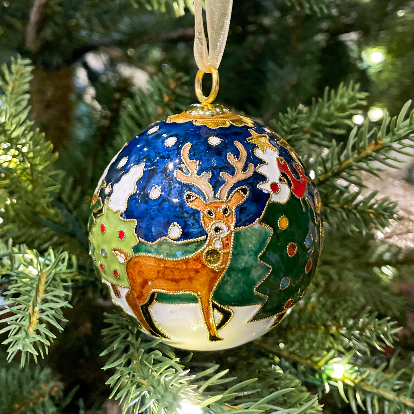 Michigan Cloisonné Ornament made exclusively for Main Street Art in 2025.