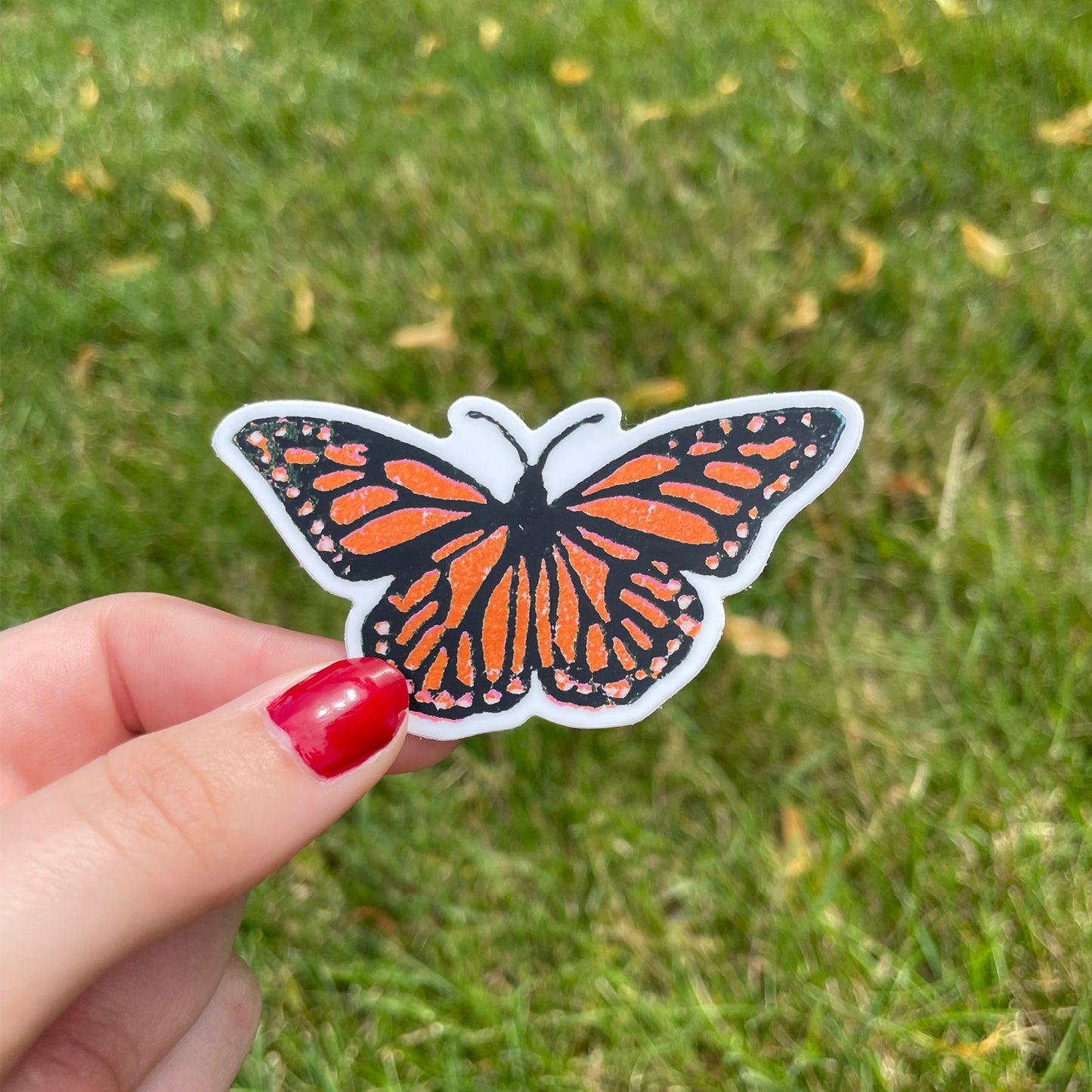Flying Monarch Vinyl Sticker