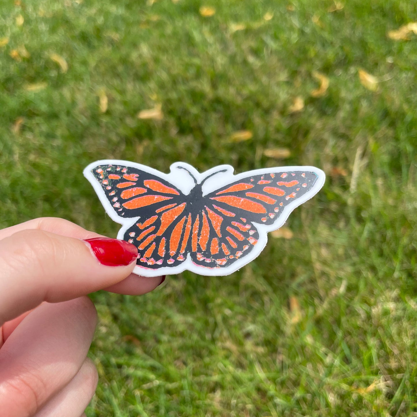 Flying Monarch Vinyl Sticker