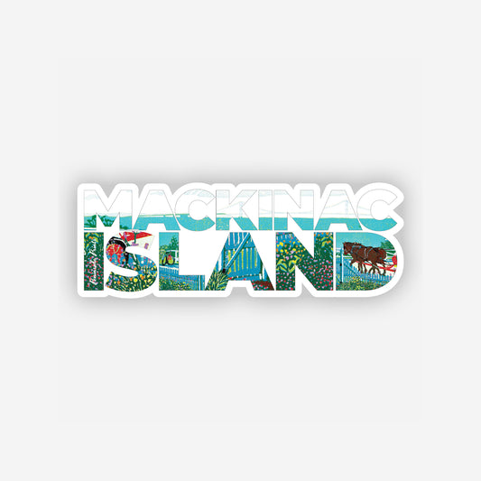 MACKINAC ISLAND Garden Gate Vinyl Sticker