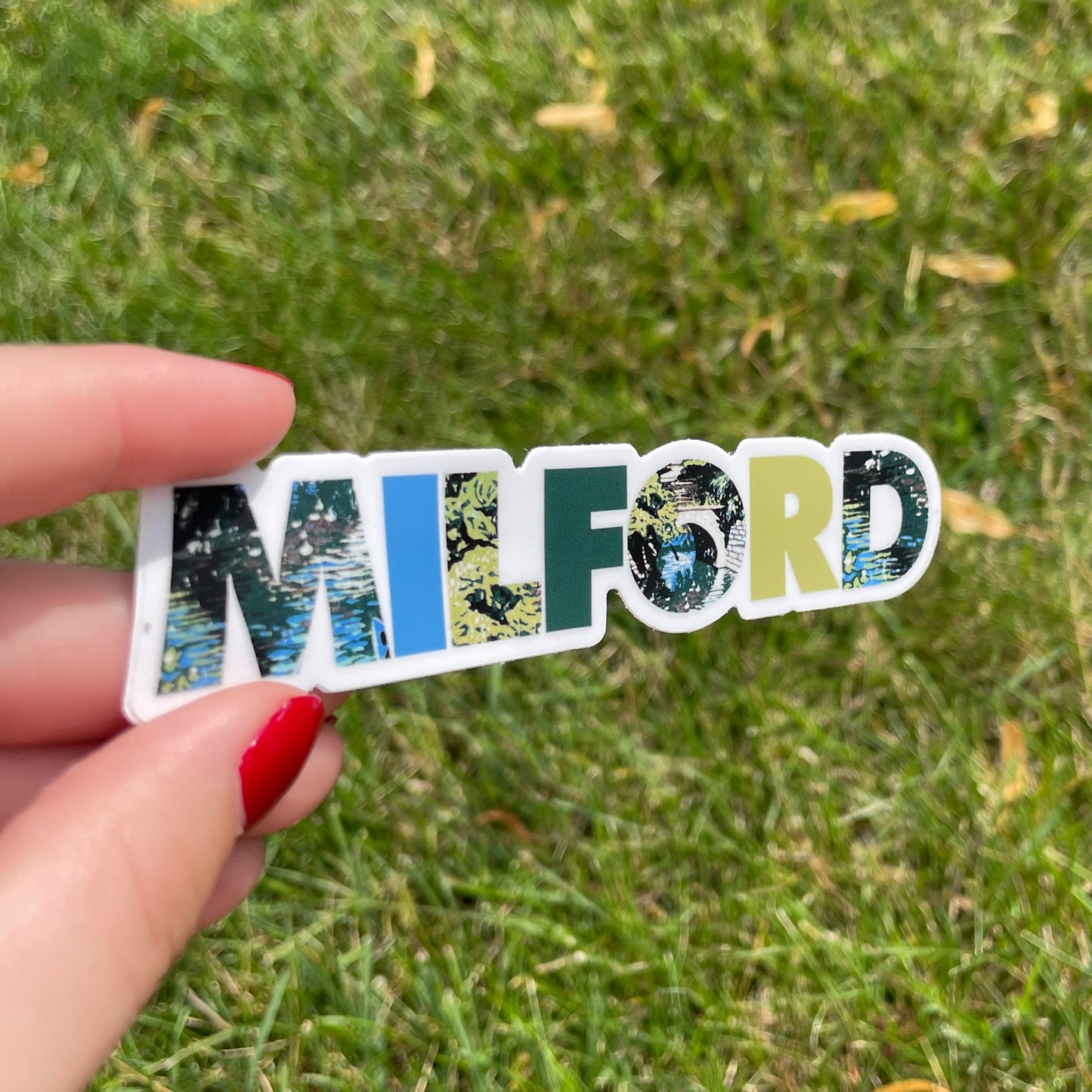 MILFORD Huron River Bridge Vinyl Sticker