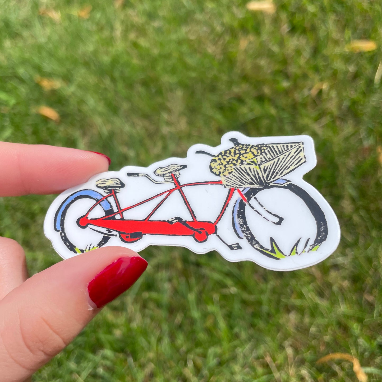 Red Tandem Vinyl Sticker