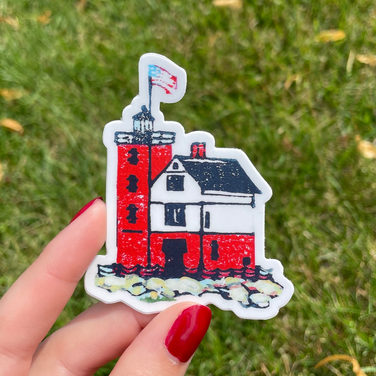 Round Island Light Vinyl Sticker