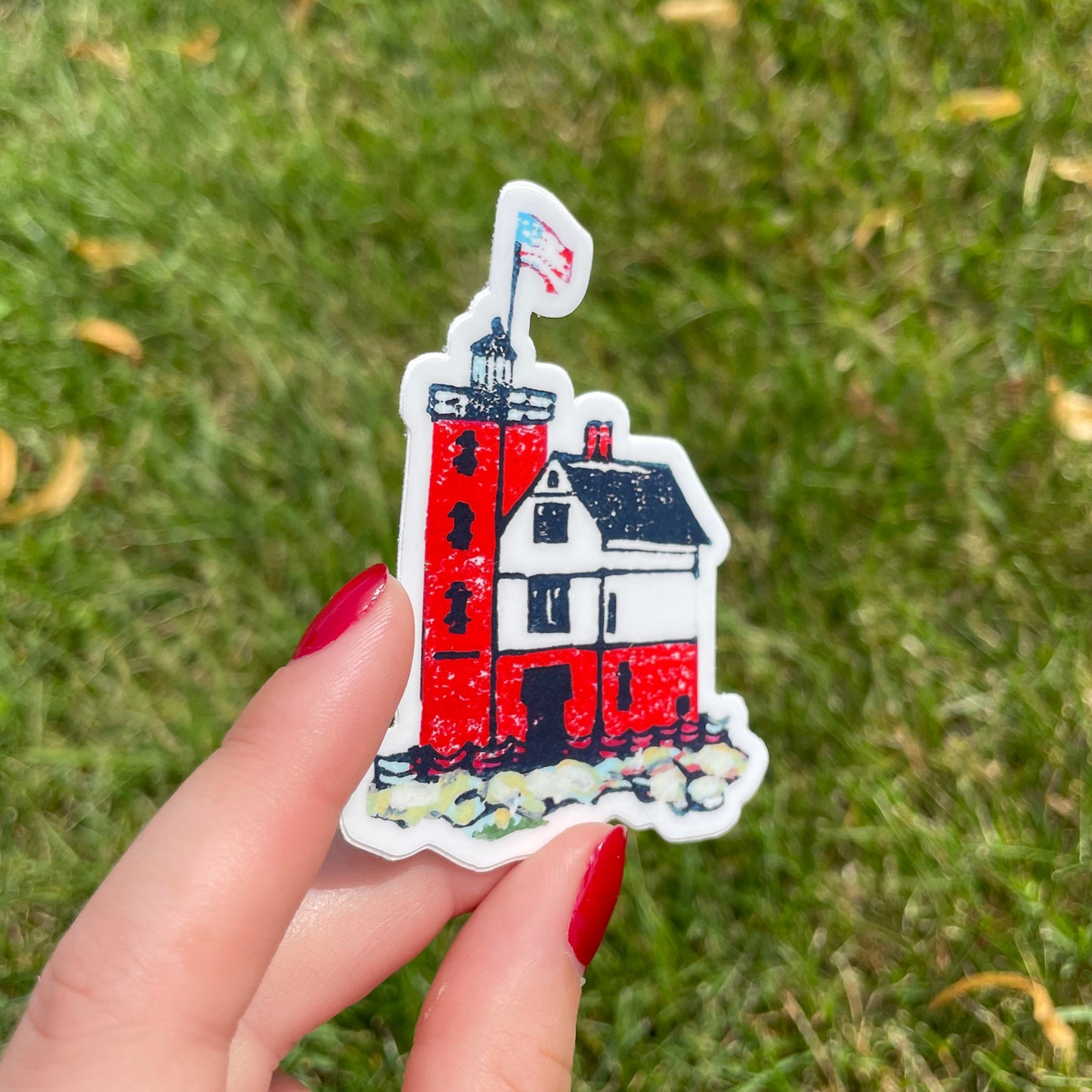 Round Island Light Vinyl Sticker