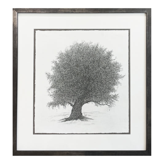 Strong Roots - Pen & Ink original framed with archival mats and museum glass in a charcoal grey custom frame by Sue Gilber.