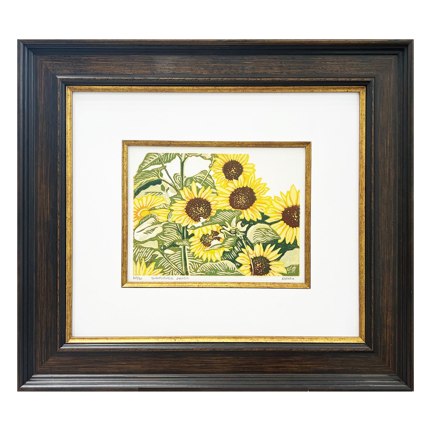 Sunflower Patch Original Block Print