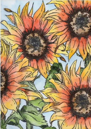 Surrounded Sunflowers - Fine Art Print by Abigail Leigh Designs