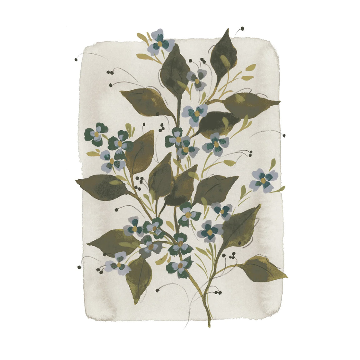 Floral fine art print featuring a reproduction of an original watercolor painting by Michigan artist Kelly Ventura.