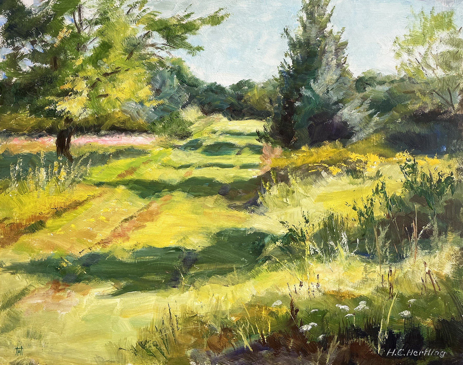 Tranquil Path.     This original artwork is part of Heiner Hertling's Kensington Metro Park plein air oil painting series.