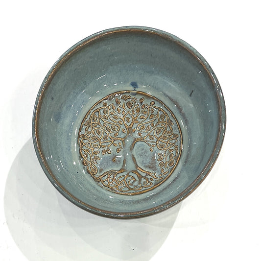 Tree of Life Bowl - Lake Blue Glaze