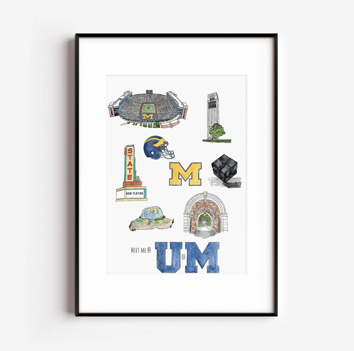 Meet Me at U of M fine art print by Abigail Leigh Designs
