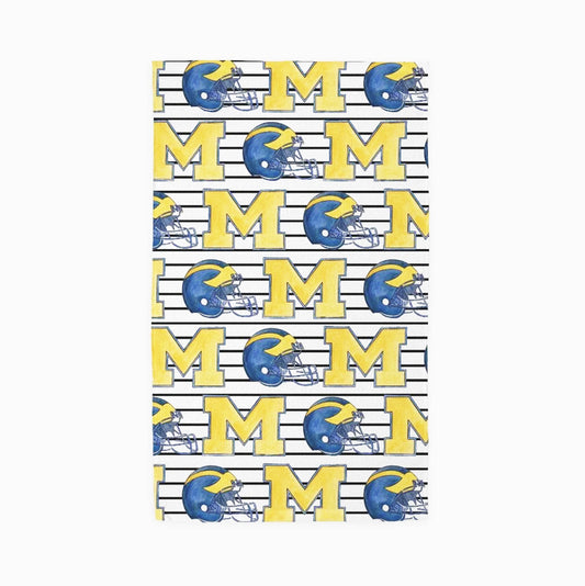U of M Football Helmets Hand Towel by Abigail Leigh Designs.