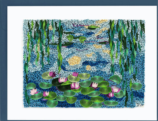 Quilled Artist Series Water Lilies by Monet Greeting Card
