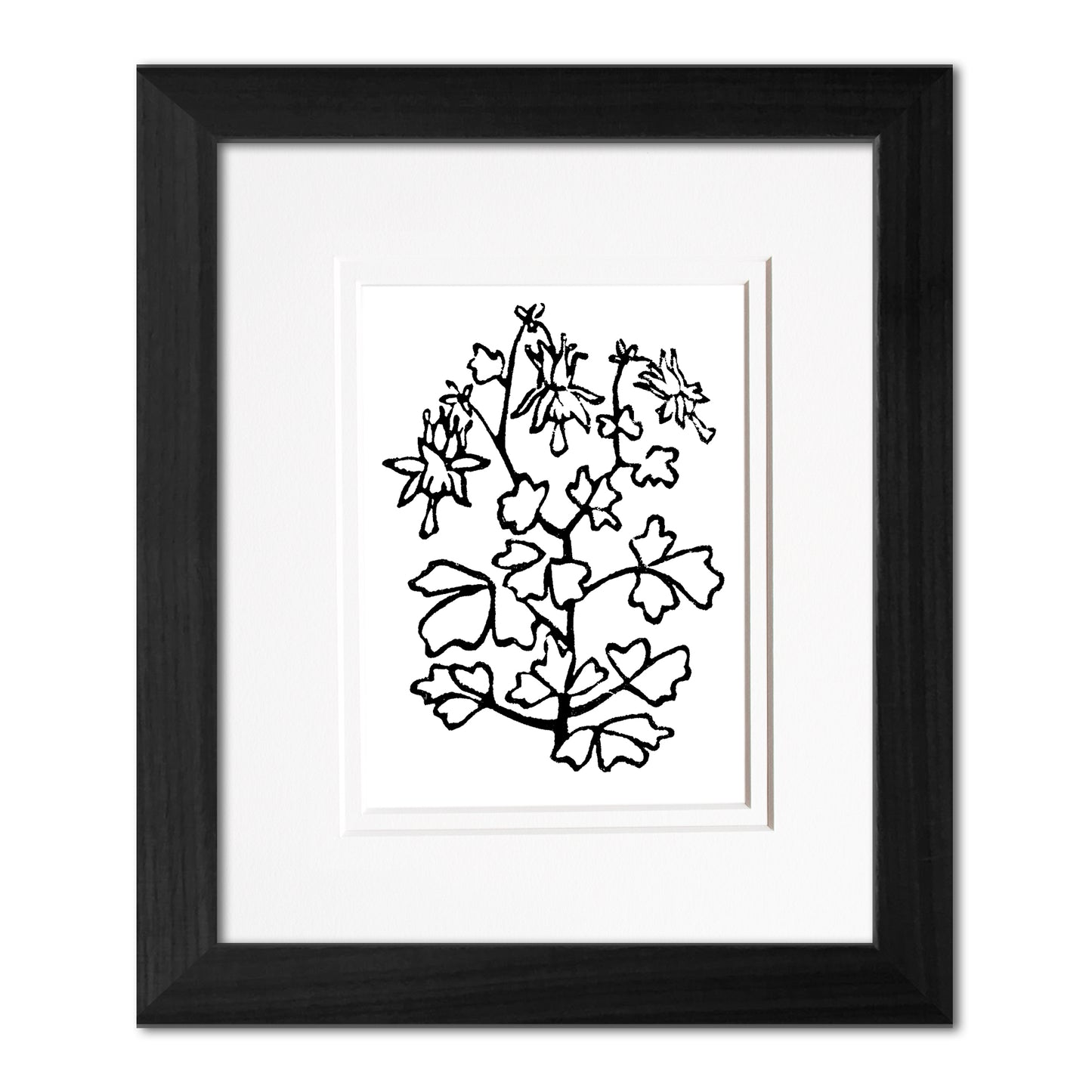Columbine Wildflower Original Block Print