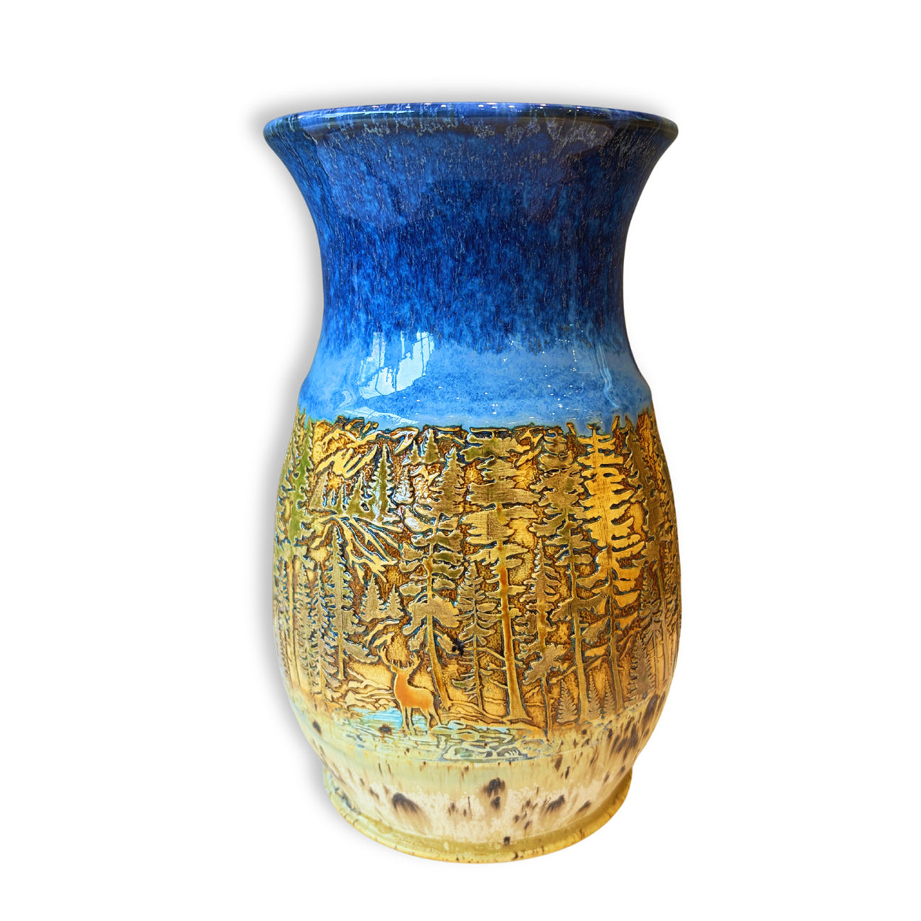 Woodland Artisan Vase - Lake Michigan Glaze