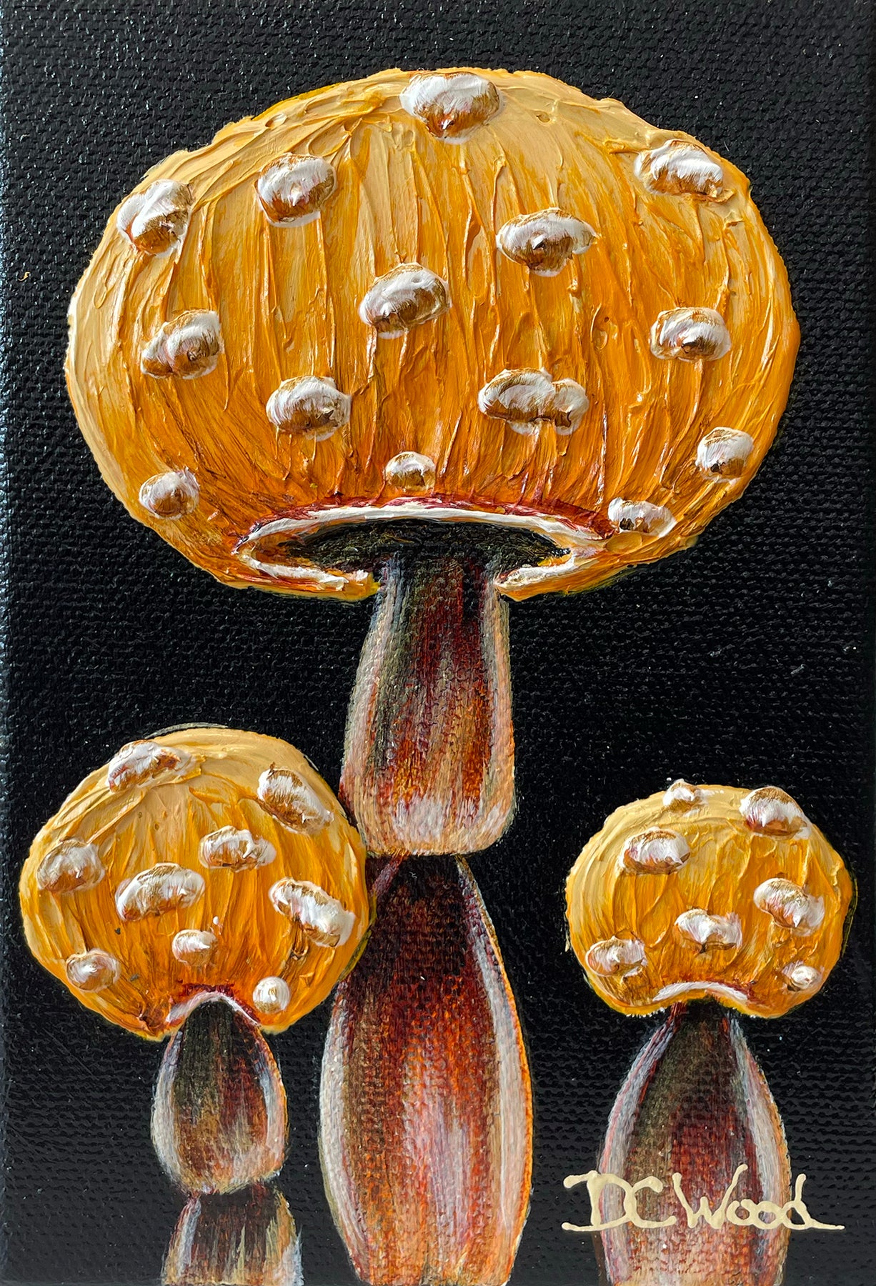 Mushroom series of contemporary floral paintings by Denise Cassidy Wood of Northville, Mich.