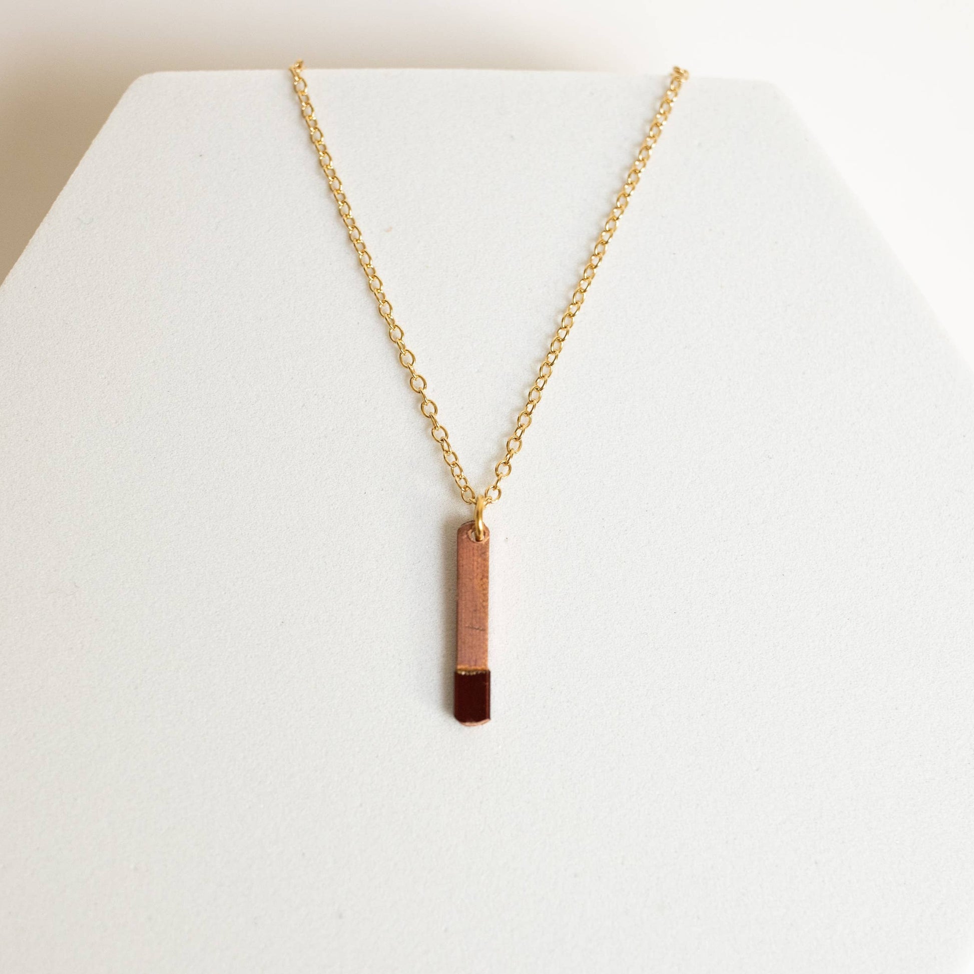 Get Ready copper hairpin necklace by Mend on the Move jewelry. Created from auto parts by abuse survivors in Detroit.