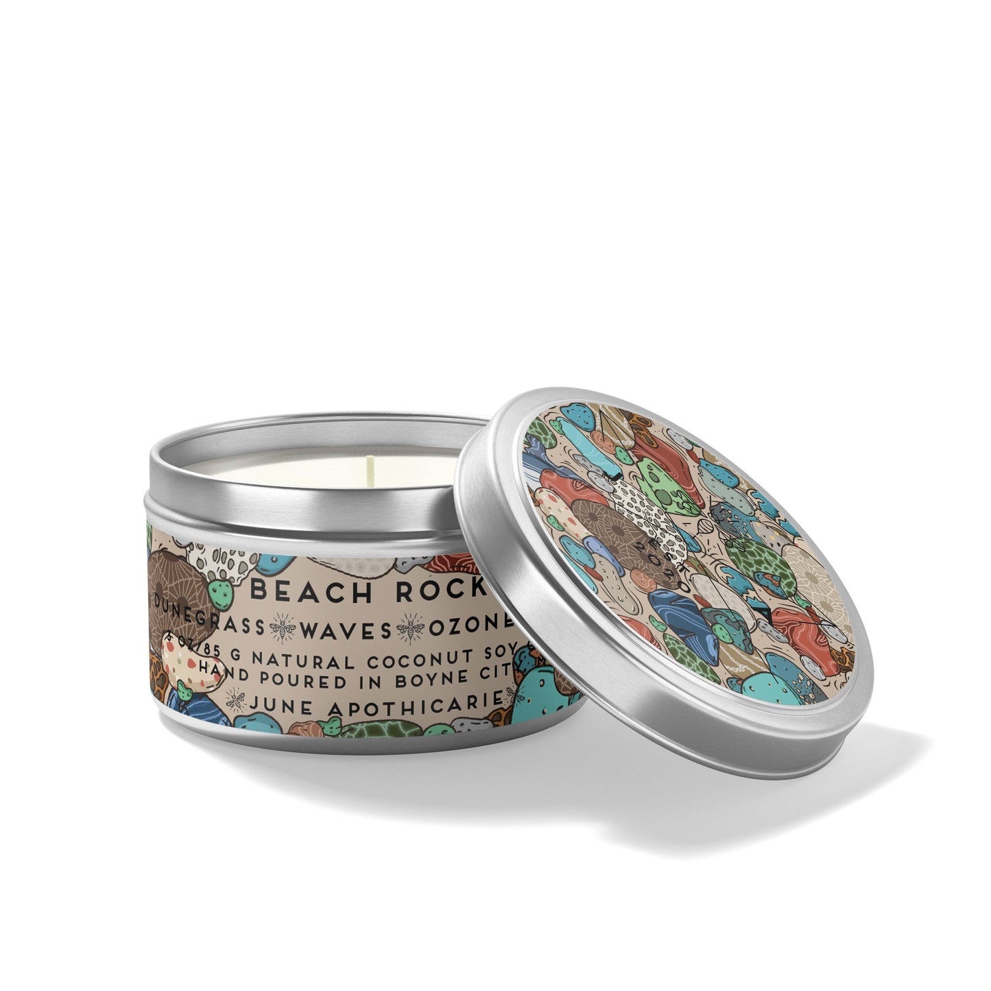 Beach Rocks 4 oz Travel Candle